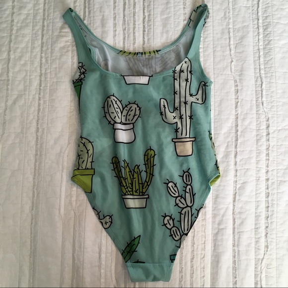 •Cute Cactus High-Cut One Piece• - Picture 2 of 3